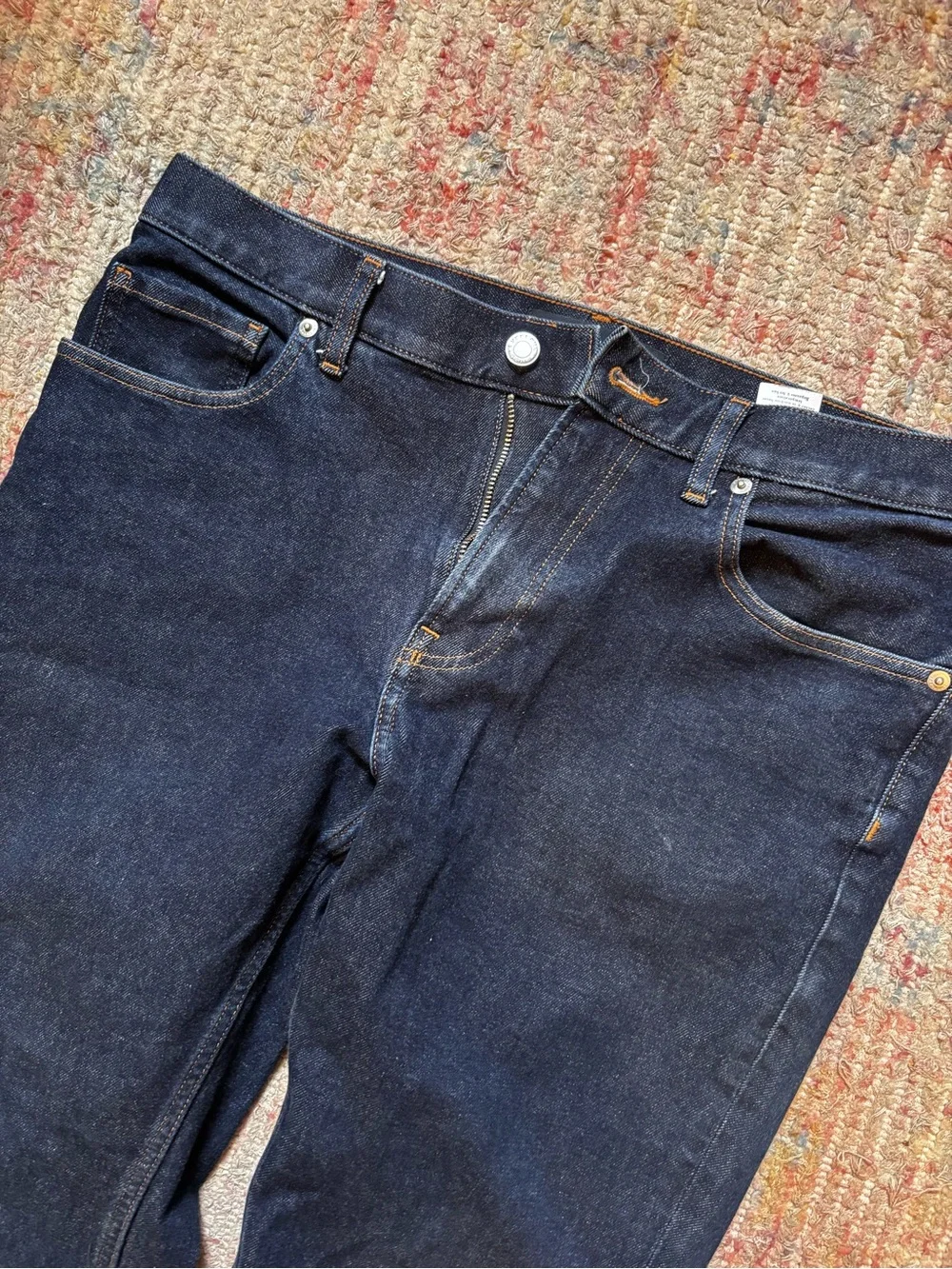 Everlane Men's Slim 4-Way Stretch Organic Jeans in dark indigo